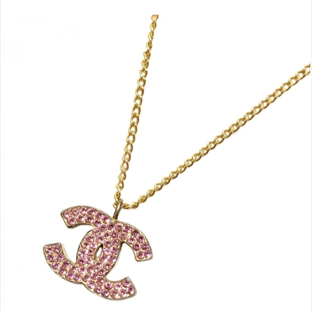 NEW NECKLACE CC PINK CRYSTAL